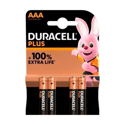 Pack de 4 Piles AAA Duracell Plus MN2400/ 1.5V/ Alcalines